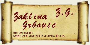Žaklina Grbović vizit kartica